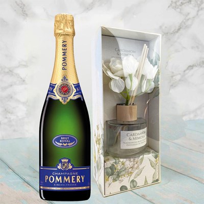 Pommery Brut Royal Champagne 75cl With Cardamon & Mimosa Floral Diffuser